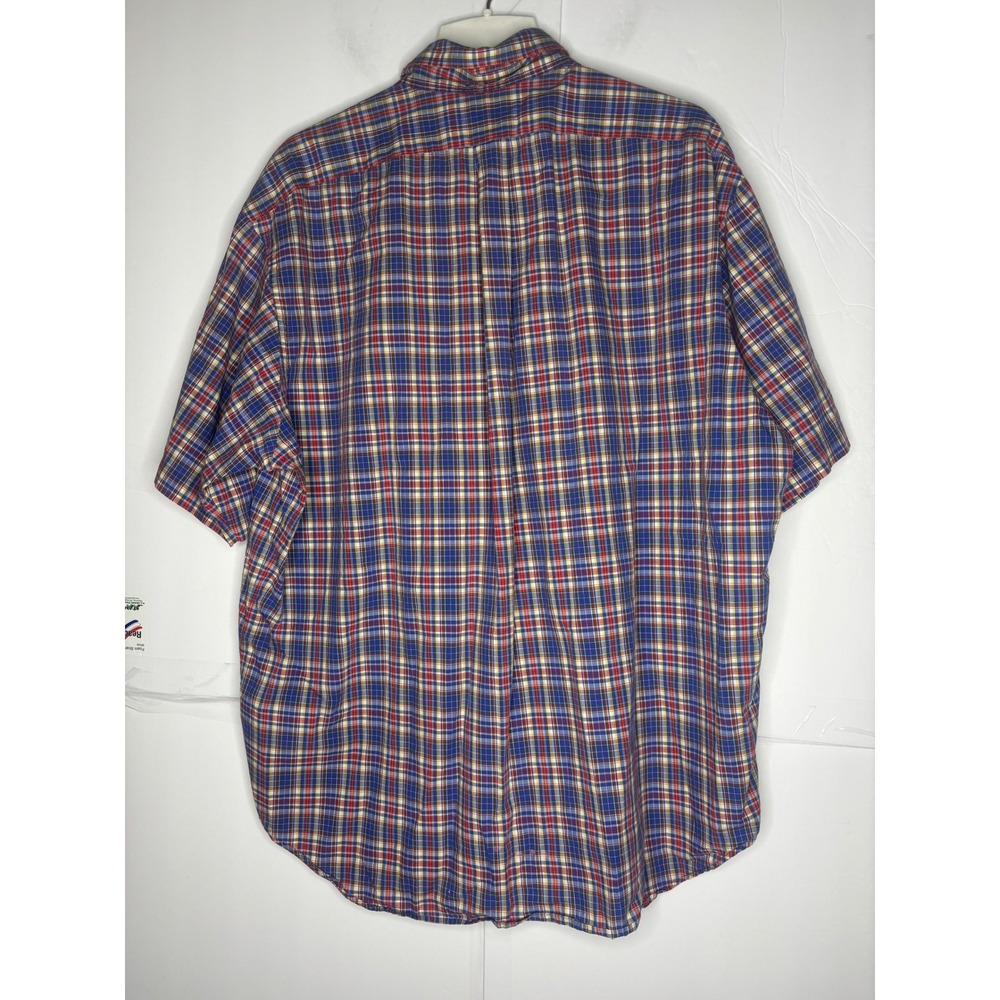 Ralph Lauren Blake Mens XL Short Sleeve Button Down Shirt Plaid Cotton Oversized - Picture 4 of 6